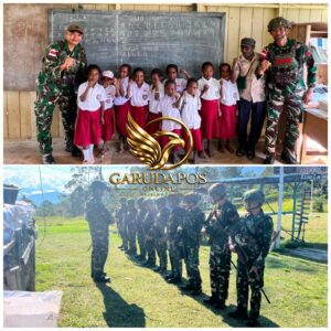 Tingkatkan semangat belajar anak Papua,Satgas Yonif 645/Gty kunjungi SD Inpres Eragayam