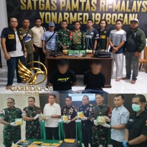 Satgas Pamtas Yonarmed 19/Bogani Gagalkan Penyelundupan 5,269 Kg Sabu di Perbatasan Malaysia