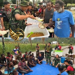 Tasyakuran Satgas Yonif 147/KGJ Bersama Warga Yamor, Perkuat Kebersamaan dan Semangat Membangun Papua